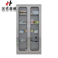 汉诺鑫威室文件柜不锈钢柜子储物柜资料柜档案柜带锁文件柜201通玻文件柜常规款