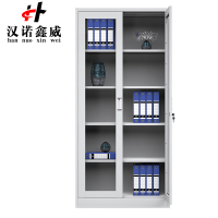 汉诺鑫威钢制文件柜资料柜档案柜财务凭证柜带锁储物柜铁皮柜书柜通玻对开门文件柜常规款