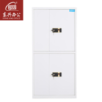 DXBG电子保密柜钢制密码文件柜保险柜铁皮资料柜矮柜办公室储物柜通双节白色指纹锁420*900*1850常规款