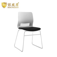 铭威盾培训会议椅弓形椅洽谈椅无扶手黑色软包椅常规款