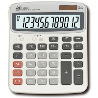 得力(deli) 1603 双电源财务计算器 12位大屏桌面计算机经济学办公便携