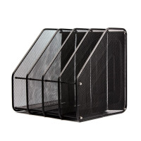 考尔德(KAOERDE) 8066 桌面收纳金属铁网四联文件栏文件筐文件框文件架资料架子