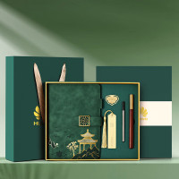 雅章国潮高档商务笔记本套装 山水情祥瑞扣六件套(可定制)