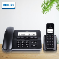 飞利浦(Philips) 电话机无线座机 子母机办公家用中文菜单双免提扩展子机黑色 DCTG192 jh