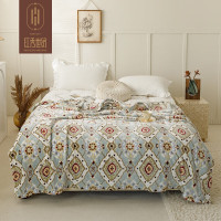 红秀世纺 布兰妮风情毯双面法兰绒毯办公室午睡盖毯单双人家用 布兰妮风情毯 150x200(cm)