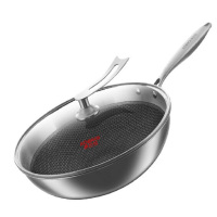 康巴赫(KBH) 304不锈钢炒锅 汉诺威系列32cm平底炒菜锅少油烟电磁炉燃气灶通用 KGH-C32N jh