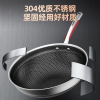 康巴赫(KBH) 悦享304蜂窝炒锅 不锈钢全面花纹不粘锅32cm电磁炉燃气灶通用 LPB-C32Y jh