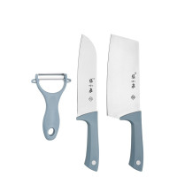 张小泉 D40440100 摩捷•优雅蓝三件套 家用厨房切菜刀切肉刀小厨刀水果刀不锈钢刀