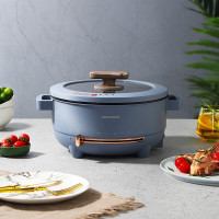 大宇(DAEWOO) DYHG-5036薄雾蓝多功能电煮锅 5L大容量家用电火锅多用锅