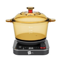 米技 多功能玻璃电煮锅2.2升 ECE-GS22 黄金容量