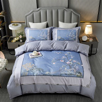 红豆(HODO) 恬园 数码大版花四件套 被套200*230cm 床单230X230cm 枕套48*74cmX2 jh