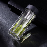 万象(WANXIANG) V20L 双层玻璃杯 大容量便携 男士商务办公车载水杯