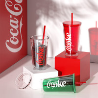 格沵 可口可乐联名款双层吸管杯 600ml GE-CK22SS-S5-2