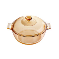 VISIONS 晶彩系列透明锅琥珀色玻璃锅耐热可明火汤锅炖锅 3L晶彩系列高清锅 VS-3L-HDLC/ZK