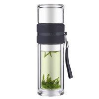 富光(FUGUANG) 泡茶师双层玻璃杯茶杯茶水分离泡茶杯大容量男女便携过滤网水杯子 240ml G1609-SH-24