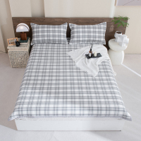無印良品 竹纤维凉垫三件套MUJI-LX23-09 180*200 灰白格 1.8*2.0m