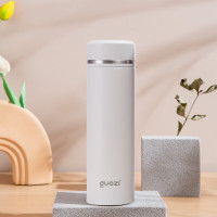 果兹(GUOZI) 316不锈钢商务直杯GZ-B50办公室高档保温杯 白色 500ml