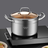 康巴赫(KBH) 新欧式汤锅食品级304不锈钢双耳炖锅无涂层24cm 家用火锅电磁炉燃气灶通用KGX-T240