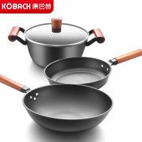 康巴赫(KBH) 锅具套装30cm炒锅22cm汤锅煎锅组合装林格斯特铁锅三件套 KGL3A