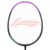 李宁 羽毛球拍耐用型单双拍超轻碳素纤维 1只装 黑紫AYPS077