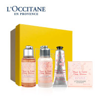 欧舒丹 甜蜜樱花4件套盒(沐浴露75ml+身体乳75ml+皂50g+护手霜30ml)滋润护肤清洁
