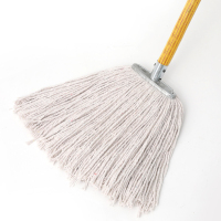 顺胜 木杆拖把棉线大厅老式墩布尘推拖布工厂酒店大堂物业吸水拖把 白15cm木杆 KB3449