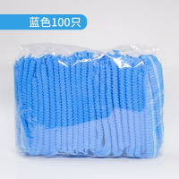 喜佳喆 无纺布透气条形帽 蓝色一次性帽子 100个装