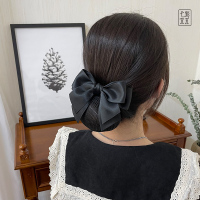 七素 蝴蝶结发夹女头花职业护士发网套高级银行酒店前台盘发 黑色