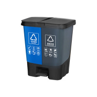 超宝 类垃圾桶 脚踏式加厚40L塑料垃圾桶带盖双桶