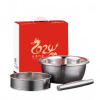 美厨(MAXCOOK) 万事兴龙 厨房三件套 料缸面粉筛擀面杖