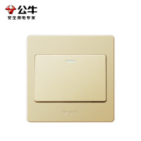 公牛(bull)墙壁开关 G07系列 一开双控开关 86型面板G07K112C(U6) 香槟金