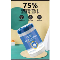 海氏海诺酒精湿巾 一次性杀菌消毒棉片桶装 (80抽)