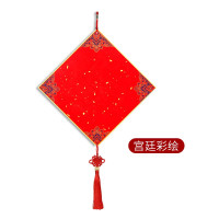 福人福地(FURENFUDI)福卡 中国结福字万年红 斗方福卡 福卡斗方挂件34*34cm宫廷彩绘 40张