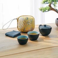 万仟堂(EDENUS) 茶具高档 陶瓷茶具快客杯便携旅行一壶2杯旅行茶具称心如意