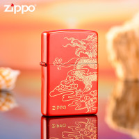 芝宝ZIPPO之宝红哑漆金龙出云打火机