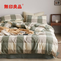 無印良品 MJ-T2023-39 “本品”质朴四件套 200*230cm床品 双人被套床单枕套 绿大格