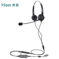 北恩(HION)FOR630D -头戴式双耳话务耳机/呼叫中心降噪耳麦/电话耳机-USB+音量调节+闭音(B7)