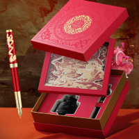 派克(PARKER) 卓尔苍龙红墨水笔 龙年系列御龙至尊套盒 红色
