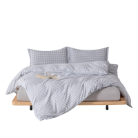 無印良品 MJ-T2024-0287 A类优棉床上四件套(蓝小格)