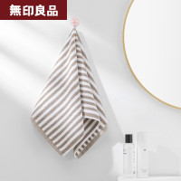 無印良品 毛巾纯棉洗脸不易掉毛柔软吸水洗脸巾洗澡男女条纹毛巾2条装MJ-zu0633