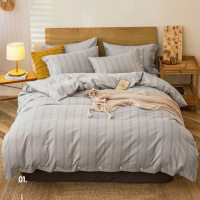 無印良品 纯棉双面保暖磨毛四件套(云雾灰)MJ-T2024-0293