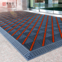 笛牌(DESSINI) 三合一地垫拼块脚垫室外防滑垫防水隔水1.65*1.35灰底...