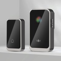 几光 门铃无线智能超远距离电子叮咚遥控门铃铛 黑色[1个按键+1个响铃]