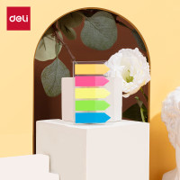 得力(deli)100张5色荧光膜指示标签贴 43*12mm箭头款分类索引记事贴9064