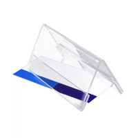 得力 姓名牌三角会议牌透明V型座位牌会议台签席卡展示牌高100x长200mm 厚款2.0mm