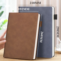 百利文(Bailiwen) A4定制皮革笔记本 100张200页 黑色