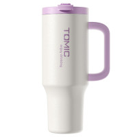 特美刻(TOMIC) TW60216巨无霸吸管保温杯大容量316不锈钢水杯女桌面办公车载冰霸杯 紫色