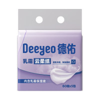 德佑乳霜纸60抽*5包*6提+悬挂款棉柔巾200片*3包/箱+怡莲家纺凉感被夏凉空调被-气质兰YL-831组合装