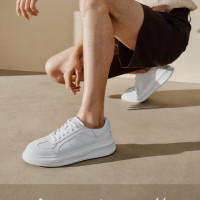 北方核 增高厚底男休闲板鞋运动鞋 白色 42