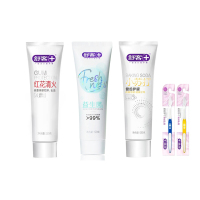 舒客(Saky) 牙膏 红花清火120g+益生菌120g+小苏打120g+牙刷2支